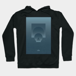 Gradient Geometry: Abstract Monochromatic Minimalist in Smokey Blue Hoodie